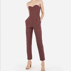 Strapless sweetheart neck jumpsuit